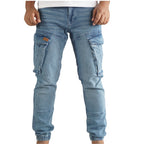 Cargo Jogger – Hellblau – Stretch-Denim. ZCD-02LB