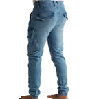Cargo Jogger – Hellblau – Stretch-Denim. ZCD-02LB