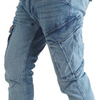 Cargo Jogger – Hellblau – Stretch-Denim. ZCD-02LB