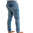 Cargo Jogger – Hellblau – Stretch-Denim. ZCD-02LB