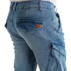 Cargo Jogger – Hellblau – Stretch-Denim. ZCD-02LB