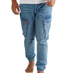 Cargo Jogger – Hellblau – Stretch-Denim. ZCD-02LB