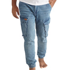 Cargo Jogger – Hellblau – Stretch-Denim. ZCD-02LB
