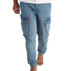 Cargo Jogger – Hellblau – Stretch-Denim. ZCD-02LB