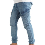 Cargo Jogger – Hellblau – Stretch-Denim. ZCD-02LB