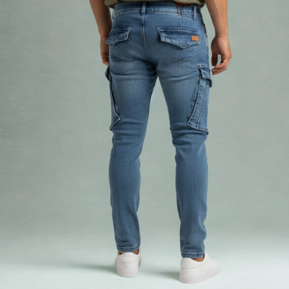 Cargo – Dunkelblau – Stretch-Denim. ZCD-01DB