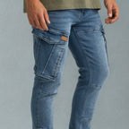 Cargo – Dunkelblau – Stretch-Denim. ZCD-01DB