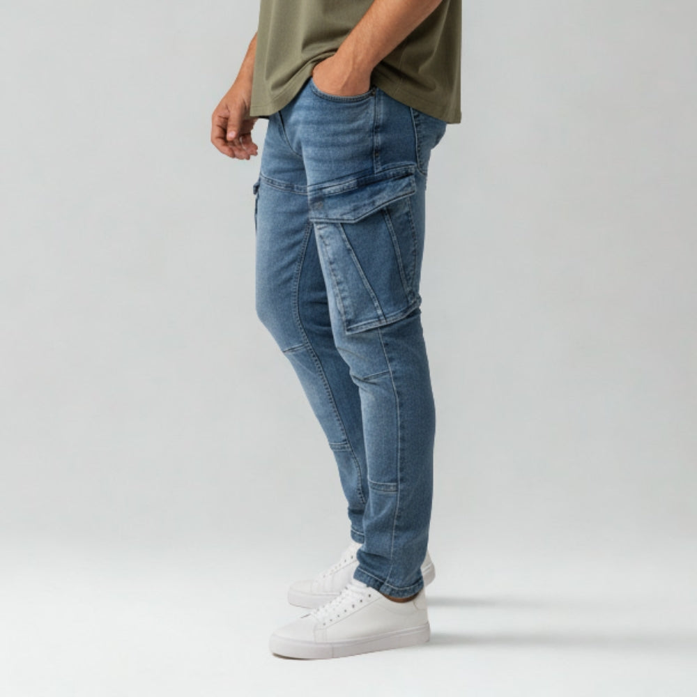 Cargo – Dunkelblau – Stretch-Denim. ZCD-01DB