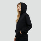 Premium Heavyweight Unisex Hoodie  |  Black Brushed Cotton Blend   | 300 gsm
