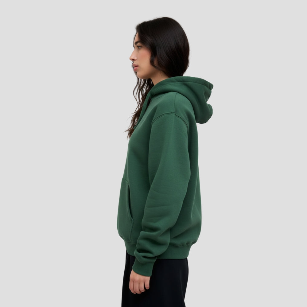 Premium Heavyweight Unisex Hoodie   |   Green Brushed Cotton Blend   |   300 gsm