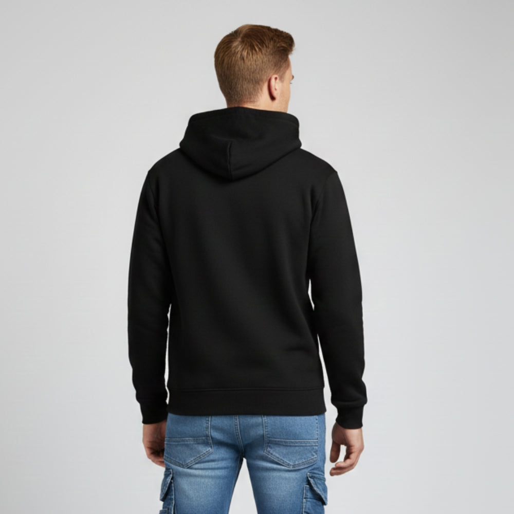 Lugo Men's Black Unisex Hoodie | Heavyweight Brushed Hoodie