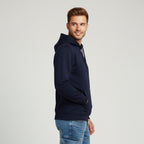 Premium Heavyweight Men's Hoodie | Navy Blue Brushed Cotton Blend | 300 gsm