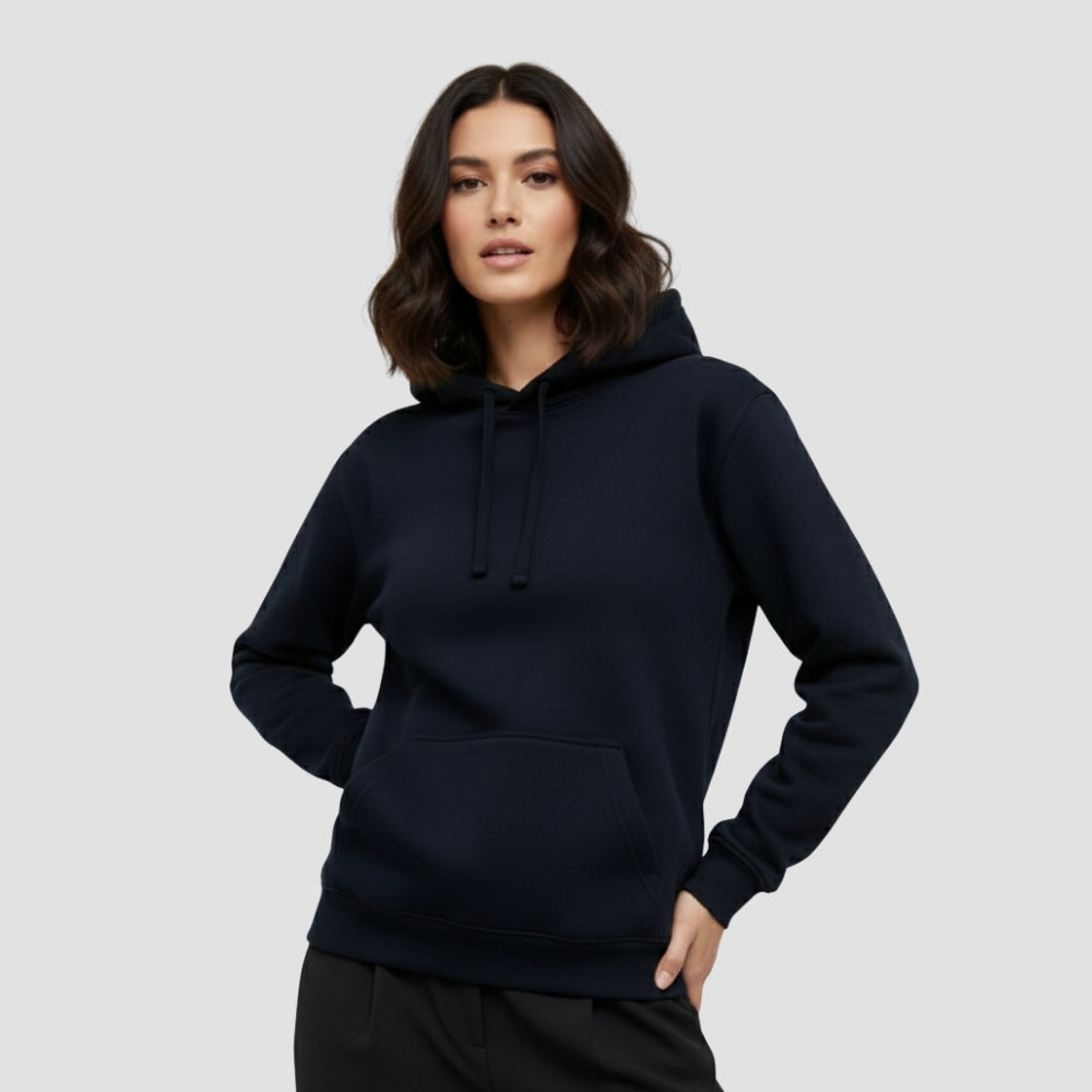 Premium Heavyweight Unisex Hoodie | Navy Blue Brushed Cotton Blend | 300 gsm