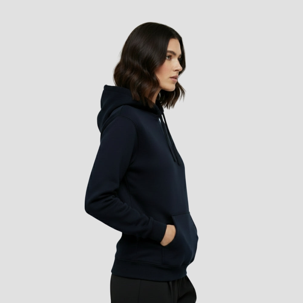 Premium Heavyweight Unisex Hoodie | Navy Blue Brushed Cotton Blend | 300 gsm