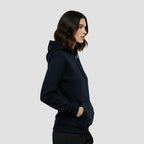 Premium Heavyweight Unisex Hoodie | Navy Blue Brushed Cotton Blend | 300 gsm