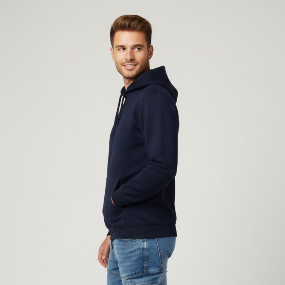 Premium Heavyweight Men's Hoodie | Navy Blue Brushed Cotton Blend | 300 gsm