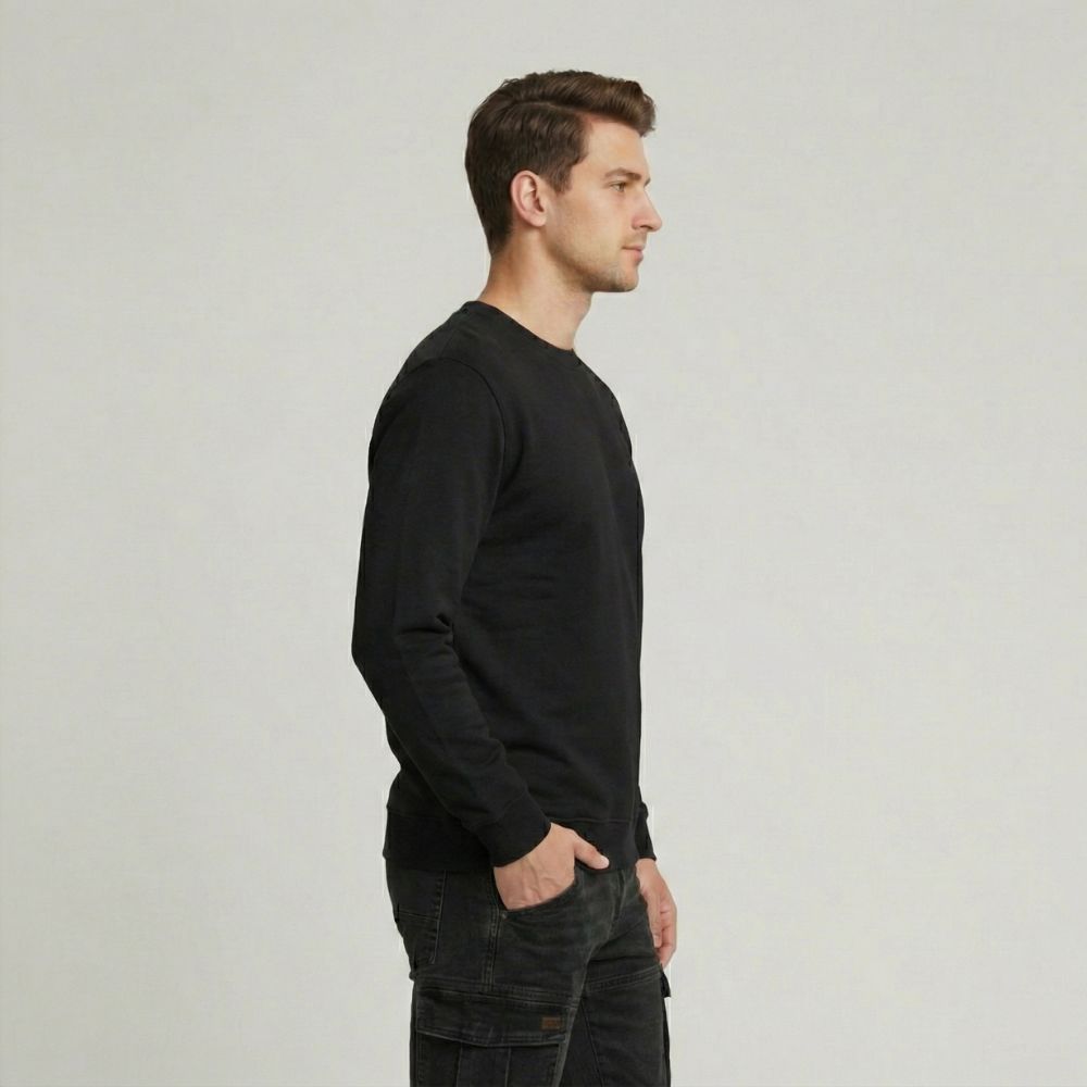 Vigo Black Crewneck Sweatshirt | Premium 300gsm Fleece