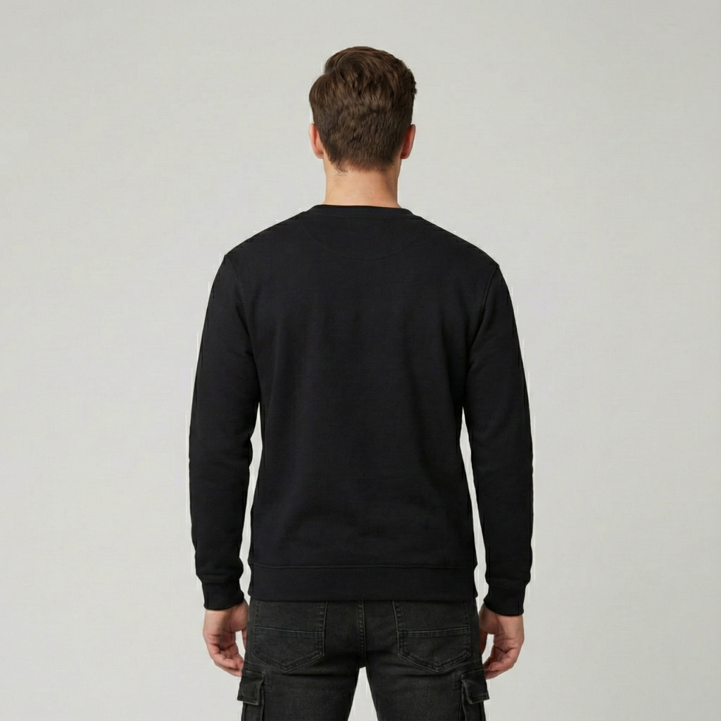 Vigo Black Crewneck Sweatshirt | Premium 300gsm Fleece