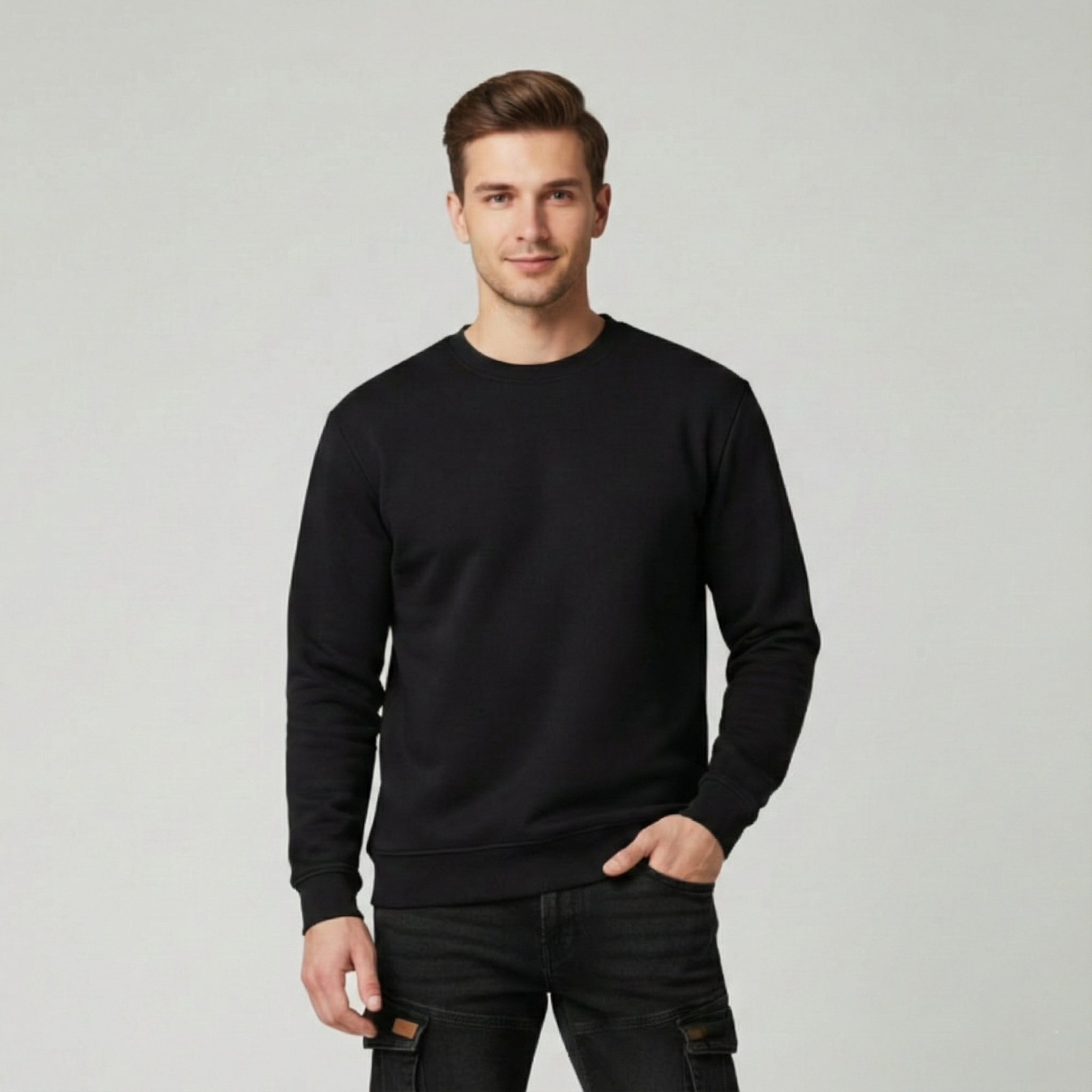 Vigo Black Crewneck Sweatshirt | Premium 300gsm Fleece