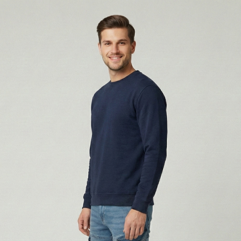 Vigo Navy Unisex Crewneck Sweatshirt | Heavyweight 300gsm Brushed Fleece