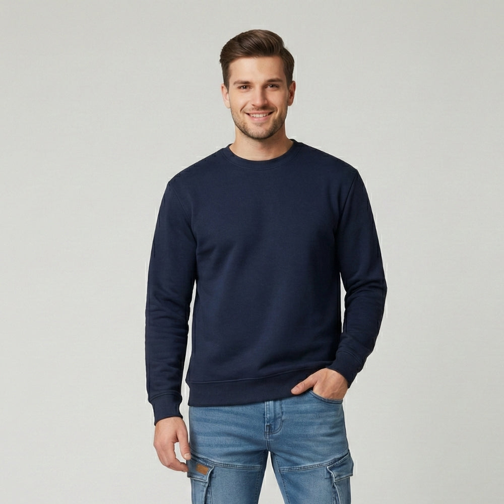 Vigo Navy Unisex Crewneck Sweatshirt | Heavyweight 300gsm Brushed Fleece