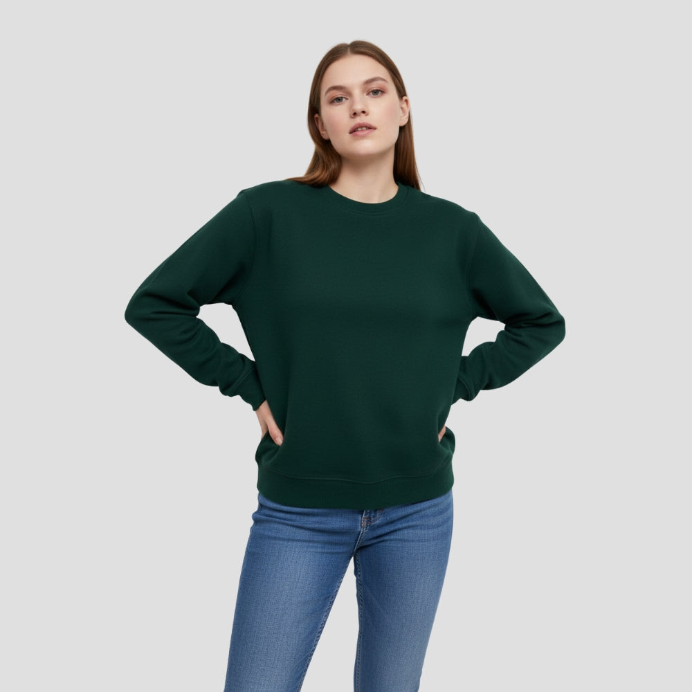 Essential Green Crewneck Vigo Sweatshirt - Unisex Brushed Fleece