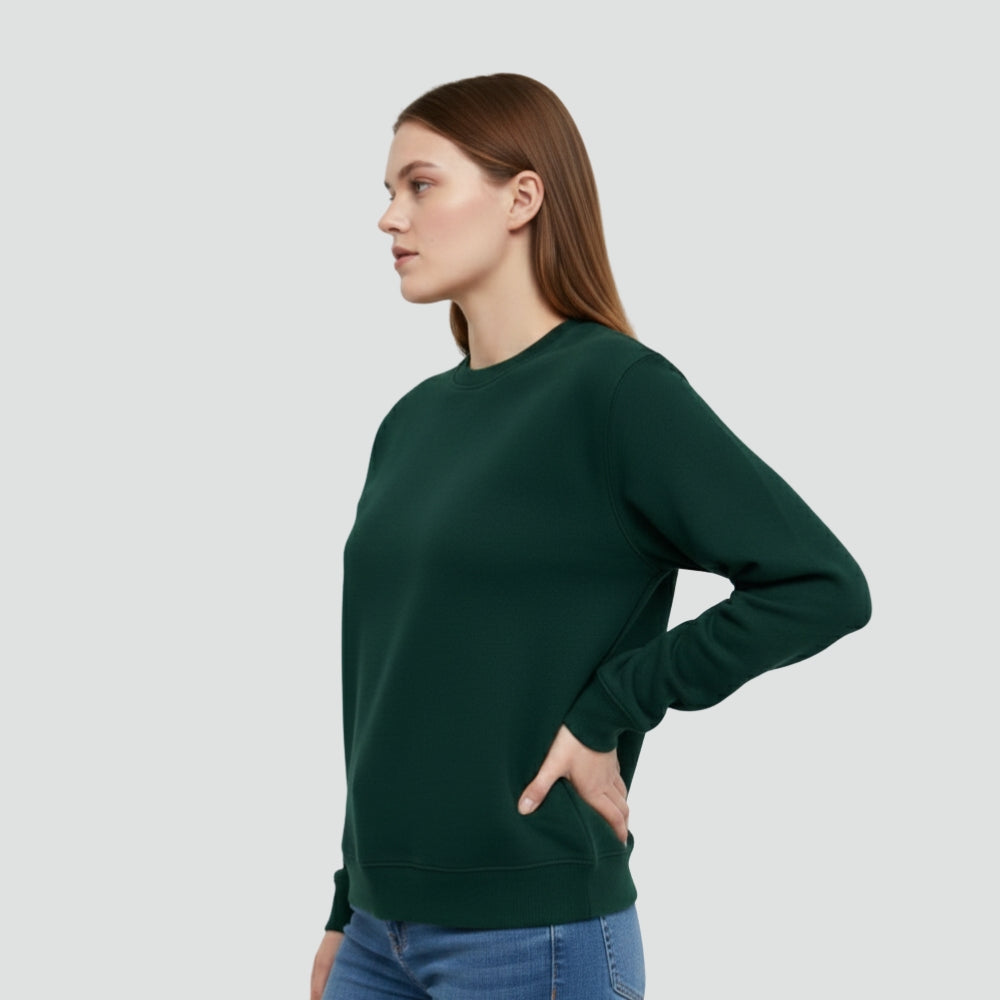 Essential Green Crewneck Vigo Sweatshirt - Unisex Brushed Fleece