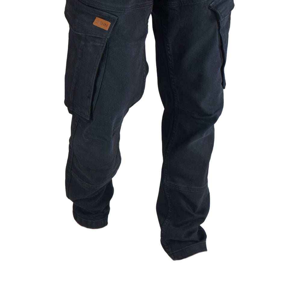 Cargo-Jeans – Schwarz – Stretch-Denim. ZCD-01BLK