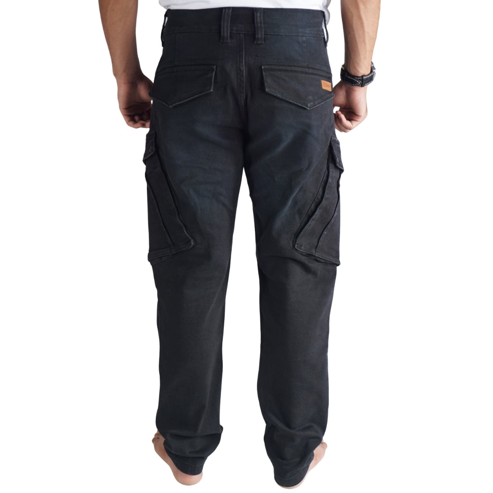Cargo-Jeans – Schwarz – Stretch-Denim. ZCD-01BLK