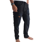 Cargo-Jeans – Schwarz – Stretch-Denim. ZCD-01BLK