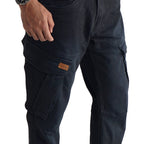 Cargo-Jeans – Schwarz – Stretch-Denim. ZCD-01BLK