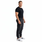 Schwarze Stretch Cargo Jogger (ZCD-02BLK) – bebaboon