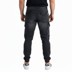 Schwarze Stretch Cargo Jogger (ZCD-02BLK) – bebaboon