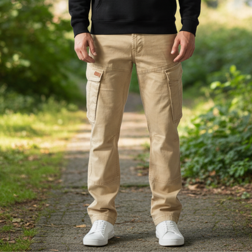 Cargo-Twillhose – Khaki – Stretch. ZCT-01KH