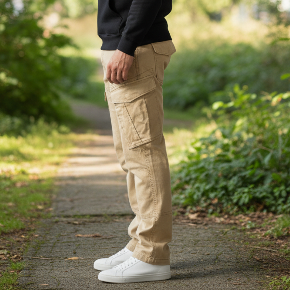 Cargo-Twillhose – Khaki – Stretch. ZCT-01KH