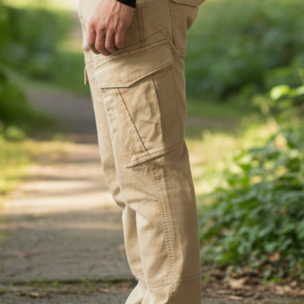 Cargo-Twillhose – Khaki – Stretch. ZCT-01KH
