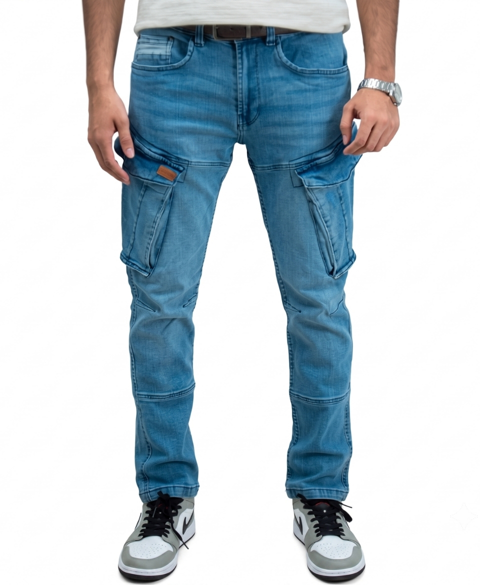 cargo jeans hellblau