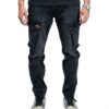 denim cargo jogger schwarze