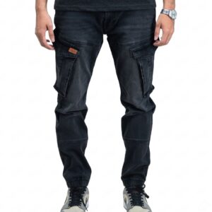 denim cargo jogger schwarze
