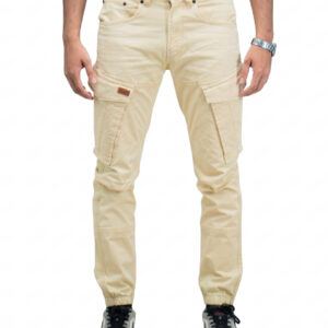 twill cargo jogger beige